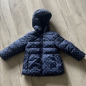 Healthtex Navy Polka Dot Puffer Jacket